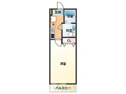 スクエアー朝日町(1K/4階)の間取り写真