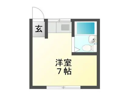太平コーポ1103(ワンルーム/2階)の間取り写真