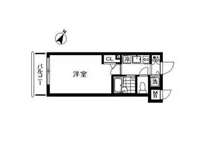 トーシンフェニックス芝浦ベイフォート(1K/7階)の間取り写真