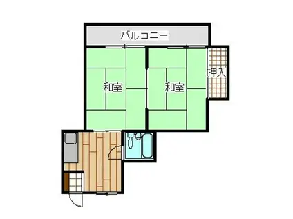 パレ・ドール稲田堤I(2DK/3階)の間取り写真