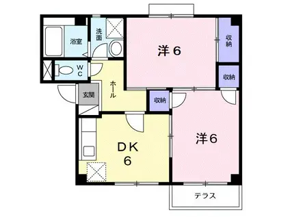 キャロット五番館(2DK/1階)の間取り写真