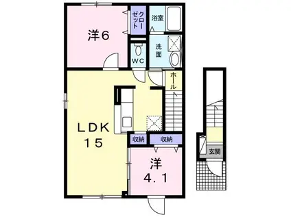 ルピナス II(2LDK/2階)の間取り写真