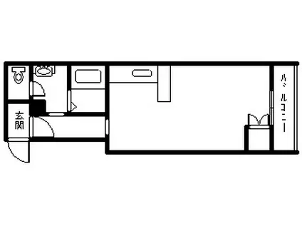 ニューフロンティア永山(1DK/4階)の間取り写真