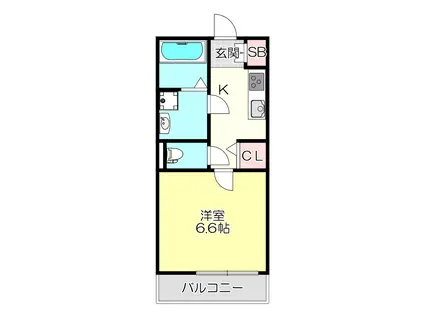 ドリームハウス(1K/2階)の間取り写真