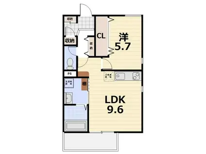 HYGGE伏見(1LDK/3階)の間取り写真