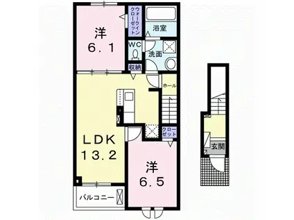 モルゲンロート本郷(2LDK/2階)の間取り写真