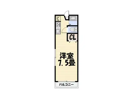 和光ハイツ(ワンルーム/2階)の間取り写真