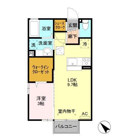 カーサ シエーロ(1LDK/1階)の間取り写真