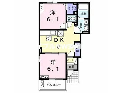 カレント桜が丘 A(2DK/1階)の間取り写真