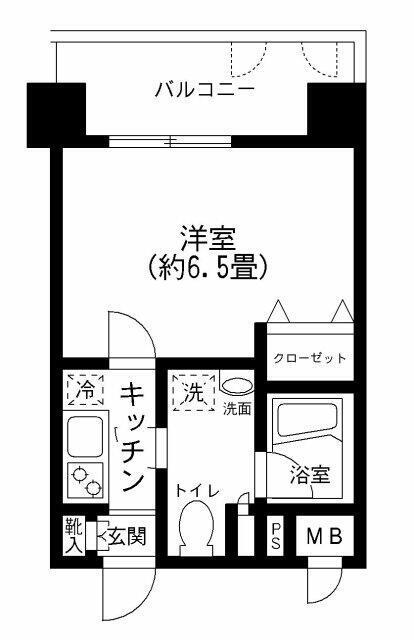 プライムアーバン田町(1K/5階)の間取り写真