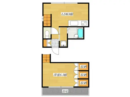 ボアキャトル王子(1LDK/2階)の間取り写真