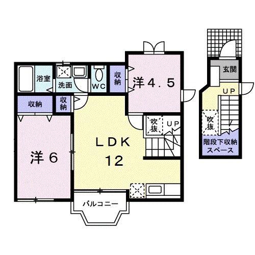 パインツリー(2LDK/2階)の間取り写真