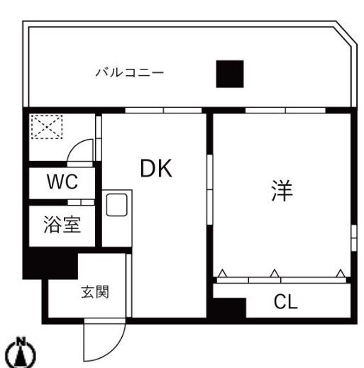 サンビラ大手前(1DK/7階)の間取り写真