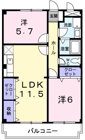 ベイビレッジINOUE(2LDK/1階)の間取り写真