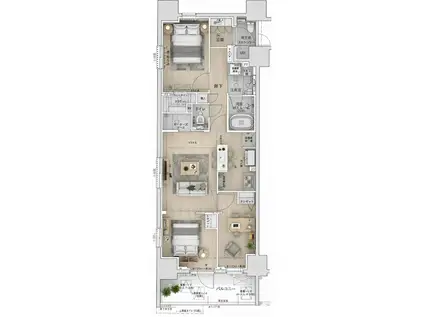 ブリシア横濱石川町(3LDK/4階)の間取り写真
