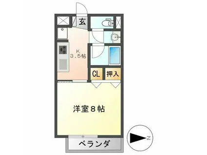 コーポラス沢上(1K/1階)の間取り写真