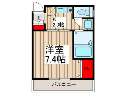 仲町ツインハウスA(1K/2階)の間取り写真