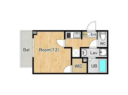 ジーメゾン淵野辺ノース(1K/1階)の間取り写真