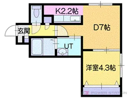 マルベリーフィールドO.6(1LDK/3階)の間取り写真