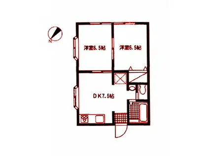 マ・メゾン6(2DK/1階)の間取り写真