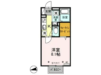 パルティーレ 101(1K/1階)の間取り写真