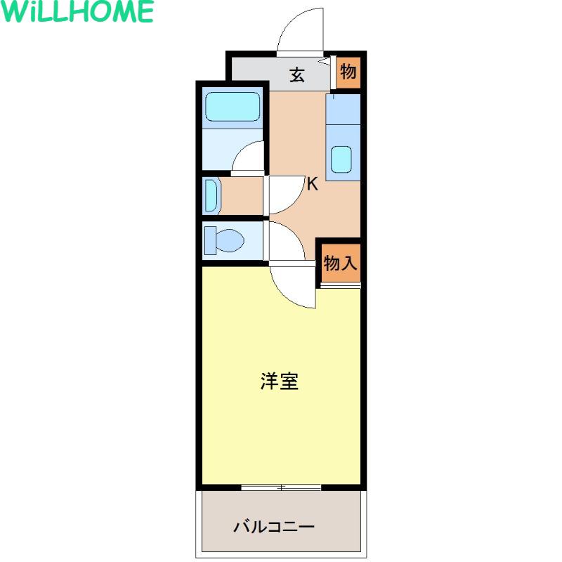 フジパレス野佐北新(1K/2階)の間取り写真