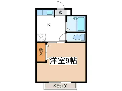 サープラスあがた(1K/2階)の間取り写真