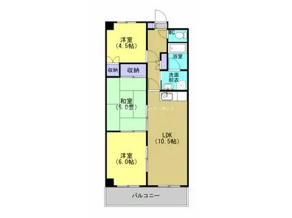 樋口ハイツ田上(3LDK/2階)の間取り写真
