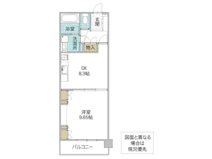 BELTION UMEZONO(1DK/3階)の間取り写真