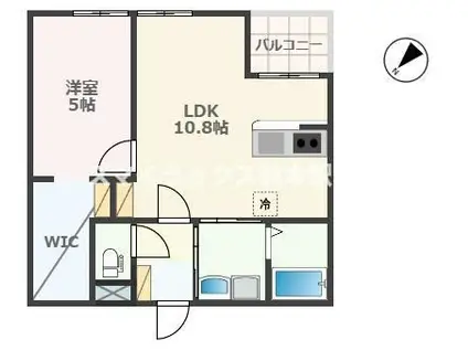 ネオステージ龍田(1LDK/3階)の間取り写真