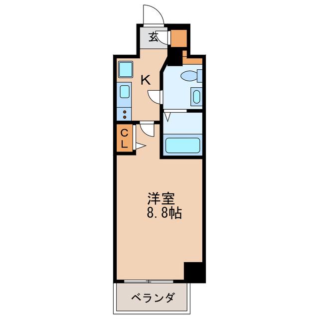 エステムプラザ名古屋・栄プレミアム(1K/2階)の間取り写真