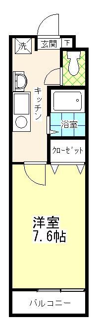 エスケーハイツ曳舟(1K/2階)の間取り写真