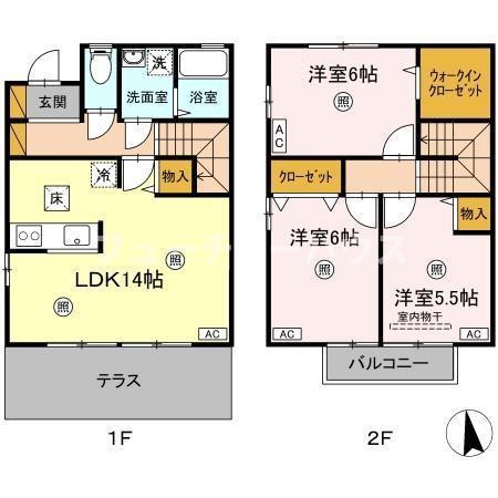 ROYALGARDENCASAHARA(3LDK/1階)の間取り写真