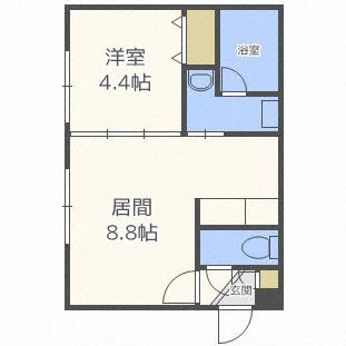 セルマ北元町(1LDK/4階)の間取り写真