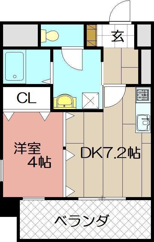 レクオス朋(1DK/5階)の間取り写真