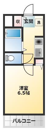 サンスイート神戸(1K/4階)の間取り写真
