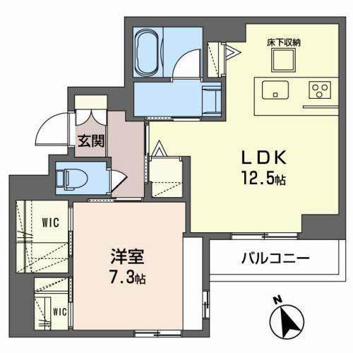 FELISEED長町1丁目(1LDK/1階)の間取り写真