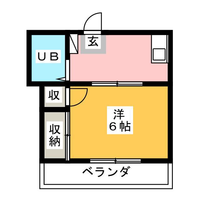コーポ矢島(1K/2階)の間取り写真