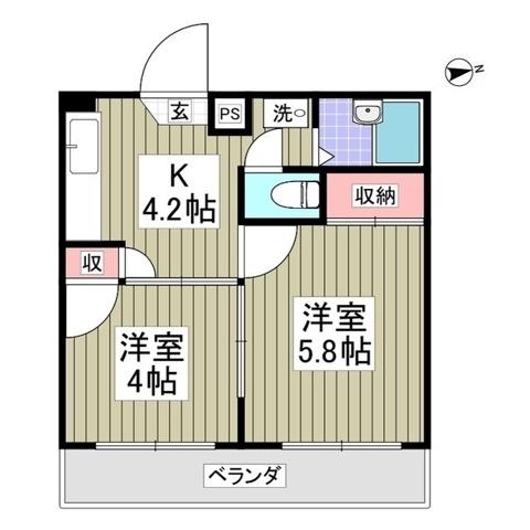 マイポートエムジー(2K/2階)の間取り写真