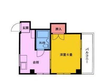 望月コーポ(1K/2階)の間取り写真