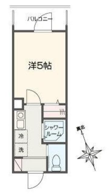MELLAS小島新田(1K/2階)の間取り写真