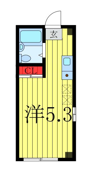ダイワコーポII(ワンルーム/2階)の間取り写真