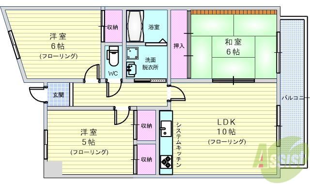 GRANPINO柴原(3LDK/2階)の間取り写真