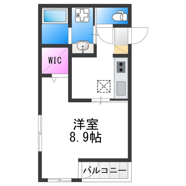 グランディール(1K/3階)の間取り写真