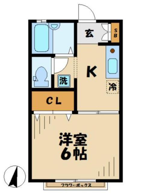 セジュール堀之内(1K/1階)の間取り写真