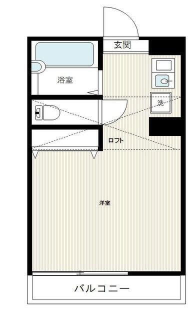 カーサ鷺山(ワンルーム/1階)の間取り写真