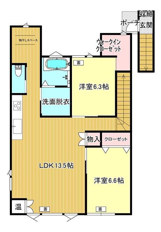 グレースR2(2LDK/2階)の間取り写真