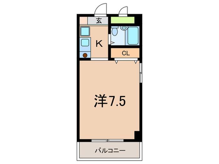 ワコーレ甲南(1K/3階)の間取り写真
