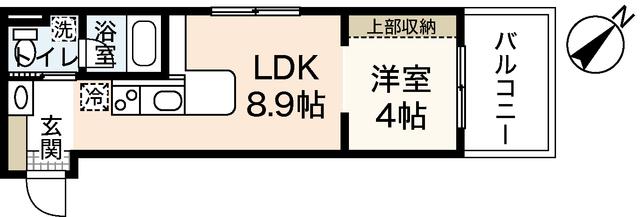 パークスISAMU(1LDK/1階)の間取り写真