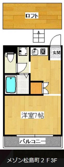 メゾン松島町(1K/3階)の間取り写真